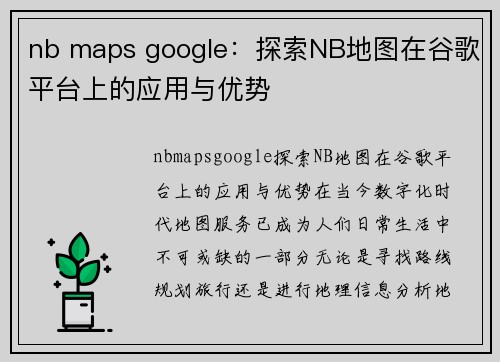 nb maps google：探索NB地图在谷歌平台上的应用与优势